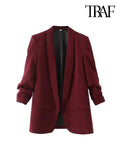 Women's Office Wear Open Blazer Fashion Designer Jackets-Women's Fashion Designer Jackets