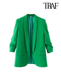 Women's Office Wear Open Blazer Fashion Designer Jackets-Women's Fashion Designer Jackets