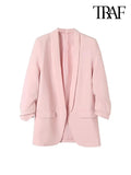 Women's Office Wear Open Blazer Fashion Designer Jackets-Women's Fashion Designer Jackets