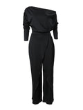 Women's One Shoulder Asymmetrical Ruffled Fashion Designer Jumpsuits-Women's Fashion Designer Rompers / Jumpsuits
