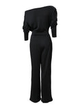 Women's One Shoulder Asymmetrical Ruffled Fashion Designer Jumpsuits