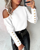 Women's One Shoulder Fashion Designer Lantern Long-Sleeve Tops-Women's Tops Fashion Designer Plus Size T-Shirts / Blouses