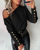 Women's One Shoulder Fashion Designer Lantern S-2XL Long-Sleeve Tops-Women's Tops Fashion Designer Plus Size T-Shirts / Blouses-black-Women&#x27;s fashion designer plus size clothes