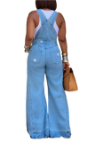 Women's Overalls Fashion Designer Denim Wide Leg Pants (Plus Size)