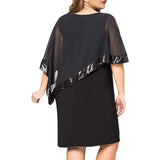 Women's Overlay Asymmetric 2-5XL Fashion Designer Short Dresses (Plus Size)-