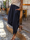 Women's Pantalons Drawstring Loose Fashion Designer Linen Pants-Women's Fashion Designer Plus Size Leggings / Pants