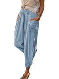 Women's Pantalons Drawstring Loose Fashion Designer Linen Pants-Women's Fashion Designer Plus Size Leggings / Pants