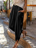 Women's Pantalons Drawstring Loose Fashion Designer Linen Pants-Women's Fashion Designer Plus Size Leggings / Pants