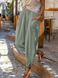 Women's Pantalons Drawstring Loose Fashion Designer Linen Pants