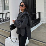 Women's Parkas S-L Asymmetric Scarf Tops Fashion Designer Jackets