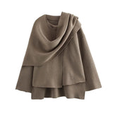 Women's Parkas S-L Asymmetric Scarf Tops Fashion Designer Jackets