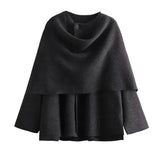 Women's Parkas S-L Asymmetric Scarf Tops Fashion Designer Jackets
