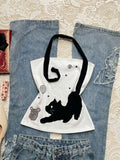 Women's Patchwork Crop Tops Fashion Designer S-L Singlets