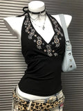 Women's Patchwork Crop Tops Fashion Designer S-L Singlets