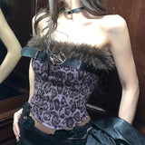 Women's Patchwork Crop Tops Fashion Designer S-L Singlets