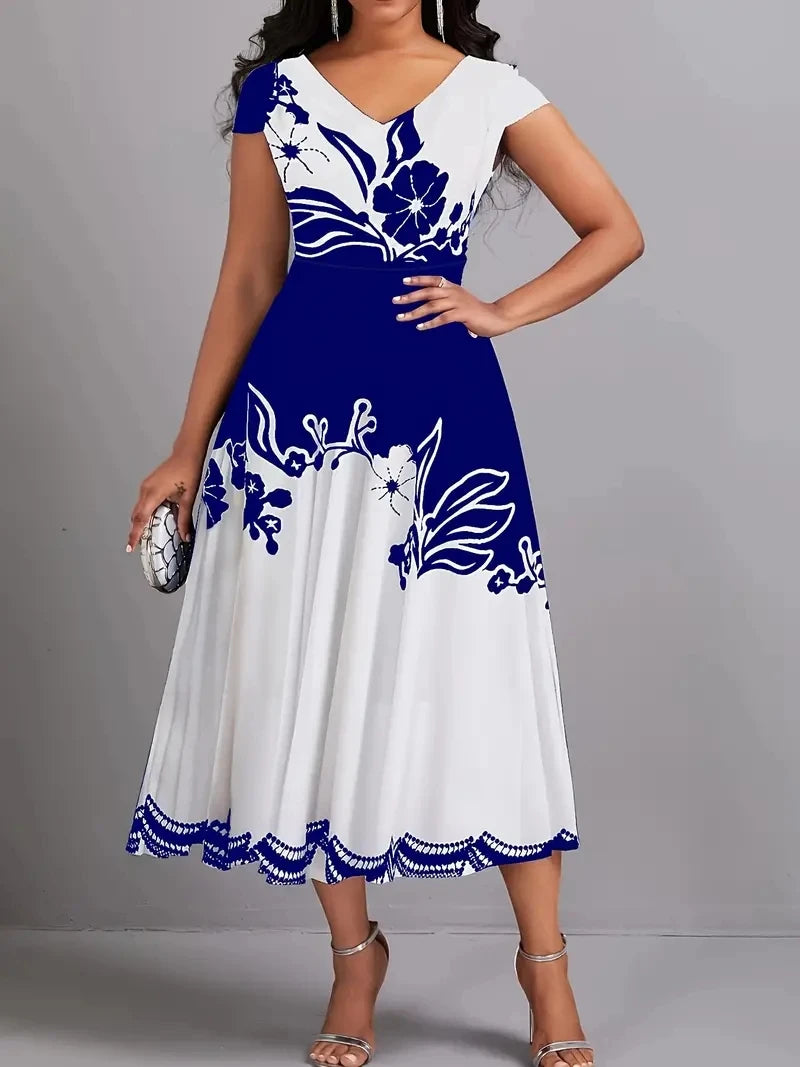 Women's Peplum Floral L-5XL Fashion Designer Long Dresses (Plus Size) – International Women's Clothing Women's Peplum Floral L-5XL Fashion Designer Long Dresses (Plus Size) – International Women's Clothing