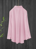 Women's Pink 1-5XL Fashion Designer Blouse Long-Sleeve Tops (Plus Size)