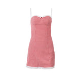 Women's Plaid Corset Fashion Designer Backless S-L Dresses (Short)