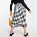 Women's Plaid Fashion Designer 2-8XL Midi Skirts (Plus Size)