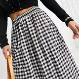 Women's Plaid Fashion Designer 2-8XL Midi Skirts (Plus Size)
