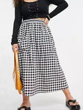Women's Plaid Fashion Designer 2-8XL Midi Skirts (Plus Size)