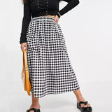 Women's Plaid Fashion Designer 2-8XL Midi Skirts (Plus Size)