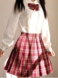 Women's Plaid XS-2XL Fashion Designer Pleated Mini Skirts (Short)-Women's Fashion Designer Skirts-International Women's Clothing