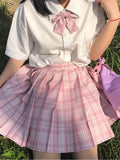 Women's Plaid XS-2XL Fashion Designer Pleated Mini Skirts (Short)-Women's Fashion Designer Skirts-International Women's Clothing