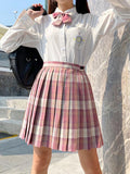 Women's Plaid XS-2XL Fashion Designer Pleated Mini Skirts (Short)-Women's Fashion Designer Skirts-International Women's Clothing
