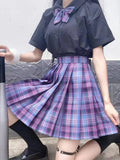 Women's Plaid XS-2XL Fashion Designer Pleated Mini Skirts (Short)-Women's Fashion Designer Skirts-International Women's Clothing
