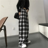 Women's Plaid High Waist Skinny Fashion Designer Baggy Pants-Women's Fashion Designer Plus Size Leggings / Pants