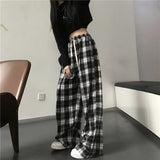 Women's Plaid High Waist Skinny Fashion Designer Baggy Pants-Women's Fashion Designer Plus Size Leggings / Pants