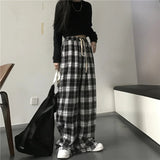 Women's Plaid High Waist Skinny Fashion Designer Baggy Pants-Women's Fashion Designer Plus Size Leggings / Pants