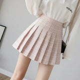 Women's Plaid Pleated S-2XL Fashion Designer Mini Skirts (Short)-Women's Fashion Designer Skirts-LIGHT PINK-Women&#x27;s fashion designer plus size clothes