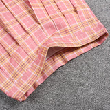 Women's Plaid Pleated Layered Fashion Designer Mini Skirts (Short)-Women's Fashion Designer Skirts