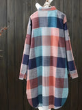 Women's Plaid Shirt 1-5XL Fashion Designer Long-Sleeve Tops (Plus Size)-Women's Fashion Designer Plus Size Long-Sleeve Tops-International Women's Clothing