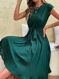 Women's Pleated A-Line Fashion Designer S-L Dresses (Midi)