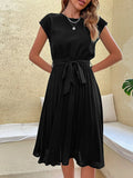 Women's Pleated A-Line Fashion Designer S-L Dresses (Midi)
