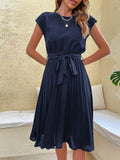 Women's Pleated A-Line Fashion Designer S-L Dresses (Midi)