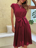 Women's Pleated A-Line Fashion Designer S-L Dresses (Midi)