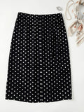 Women's Polka Dot 1-5XL Fashion Designer Bodycon Midi Skirts (Plus Size)