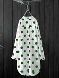 Women's Polka Dot Shirt 3-5XL Fashion Designer Long-Sleeve Tops (Plus Size)