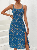 Women's Polka Dot Spaghetti Corset Fashion Designer Dresses (Midi)-Women's Fashion Designer Dresses