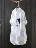 Women's Printed Fashion Designer 3-5XL Long-Sleeve Tops (Plus Size)