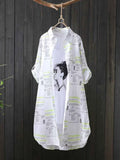 Women's Printed Fashion Designer 3-5XL Long-Sleeve Tops (Plus Size)