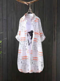 Women's Printed Fashion Designer 3-5XL Long-Sleeve Tops (Plus Size)