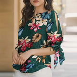 Women's Printed Fashion Designer Bow T-Shirts (Plus Size)-Women's Tops Fashion Designer Plus Size T-Shirts / Blouses