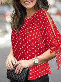 Women's Printed Fashion Designer Bow T-Shirts (Plus Size)-Women's Tops Fashion Designer Plus Size T-Shirts / Blouses