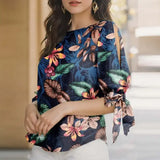 Women's Printed Fashion Designer Bow T-Shirts (Plus Size)-Women's Tops Fashion Designer Plus Size T-Shirts / Blouses