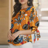 Women's Printed Fashion Designer Bow T-Shirts (Plus Size)-Women's Tops Fashion Designer Plus Size T-Shirts / Blouses